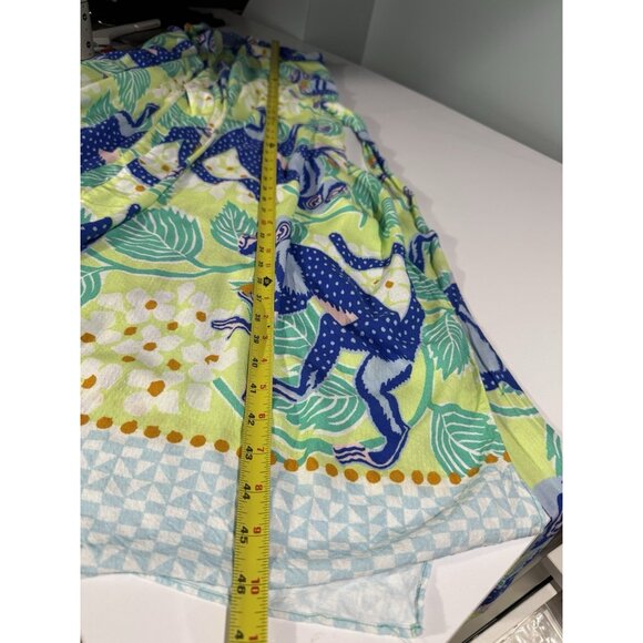 Ellen Merchant Anthropologie Tie Front Kaftan Sz M L Tie Front Tropical Beach - Picture 9 of 10